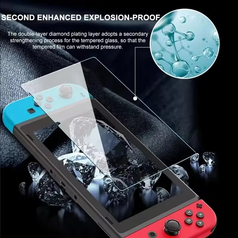 Displayschutzfolie aus gehärtetem Glas für Nintendo Switch Modelle klar