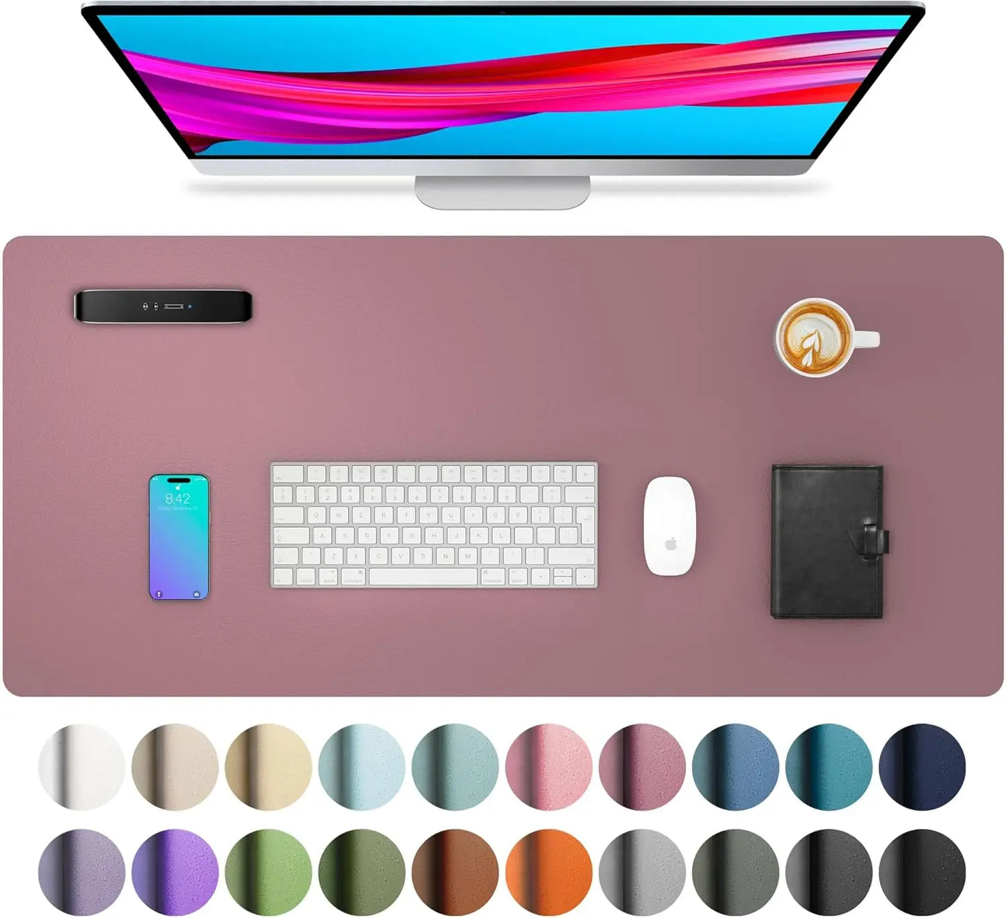 Wasserdichte große Schreibtischunterlage aus PU Leder für Büro und Gaming