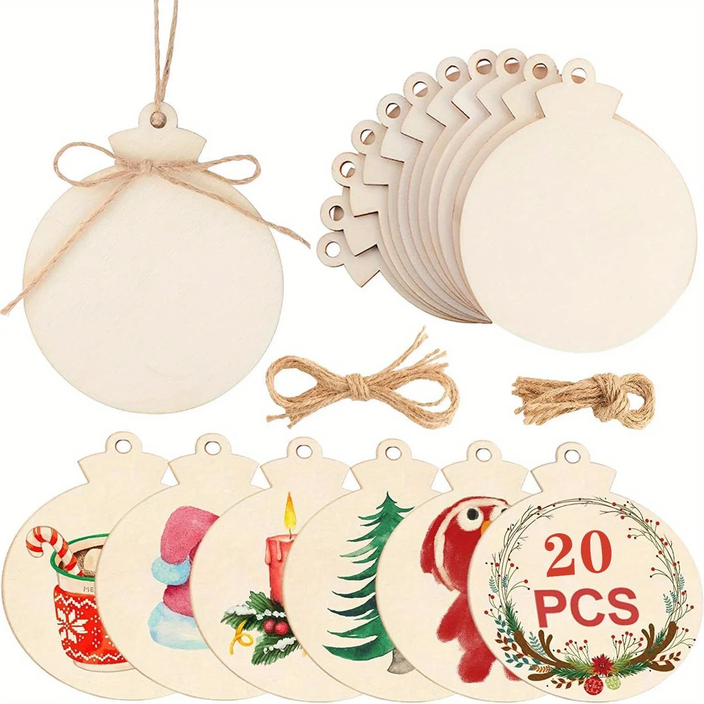 10/20 Stück handgefertigte Holzanhänger für DIY Malerei und Deko