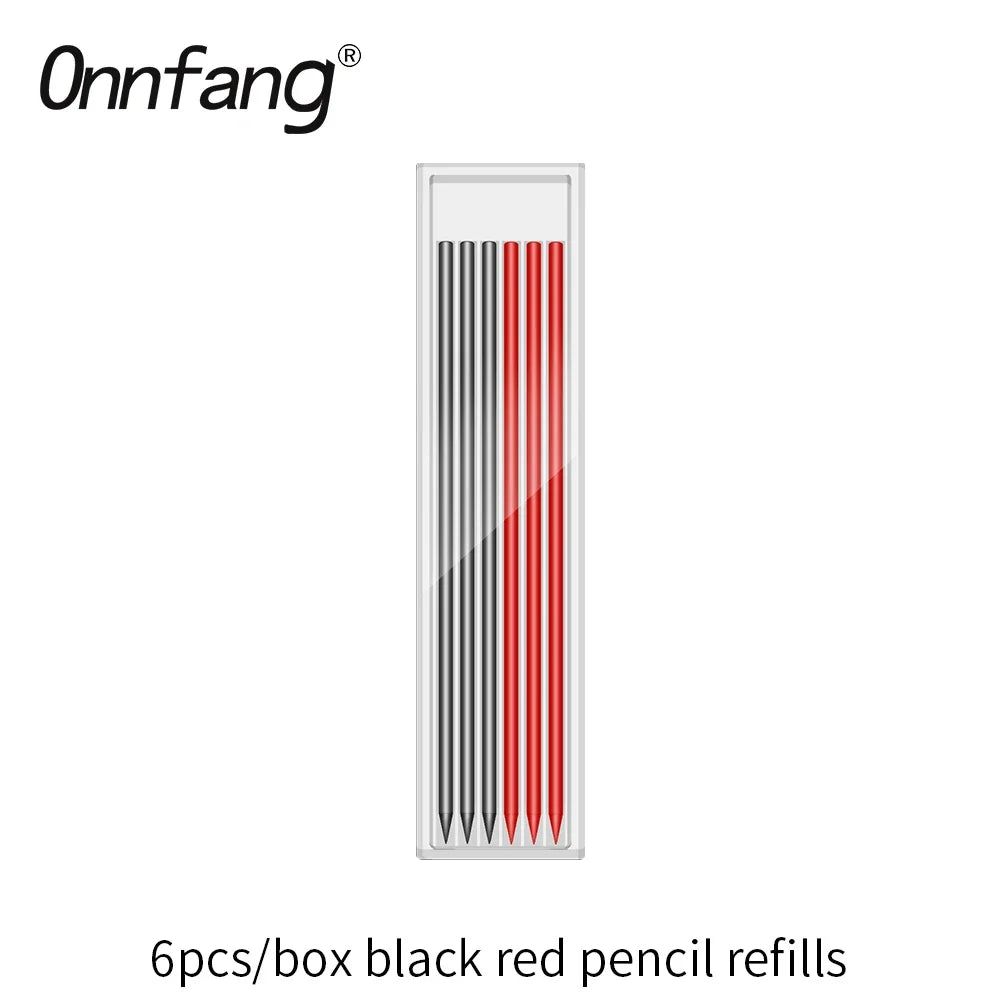 Präzise Zeichnen - Markieren: 2,8mm Zimmermanns-Druckbleistift mit Spitzer, 6 Farben