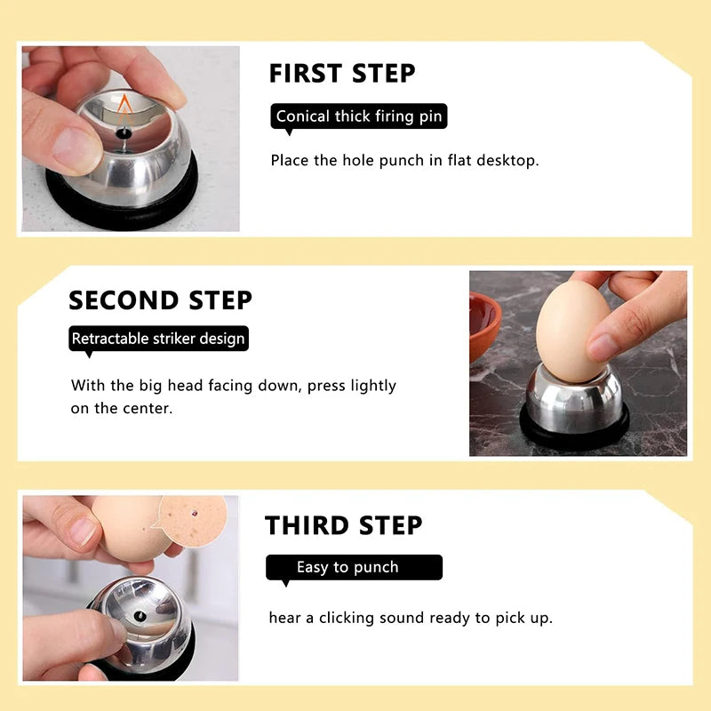 Edelstahl Ei Piercer: Perfekt gekochte Eier - leichtes Schälen