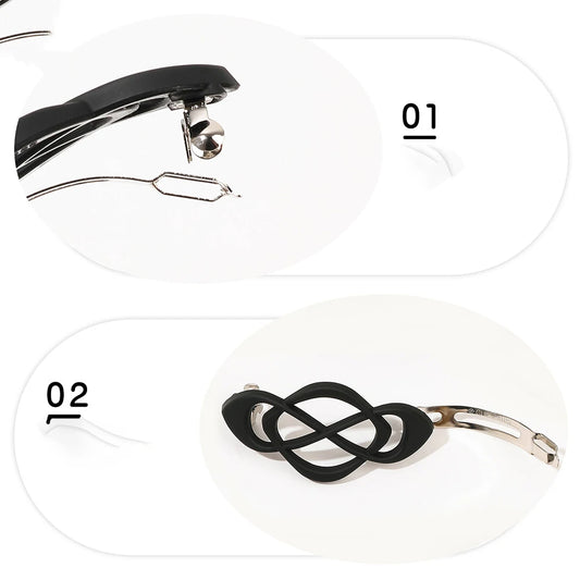Eleganter matte Haar-Clip mit geometrischem Muster – sicherer Halt, unifarben