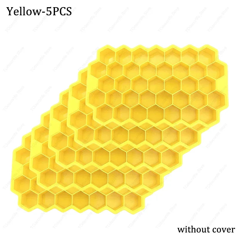 Premium Silikon Eiswürfelformen mit Deckel – Sechseckig, Wiederverwendbar