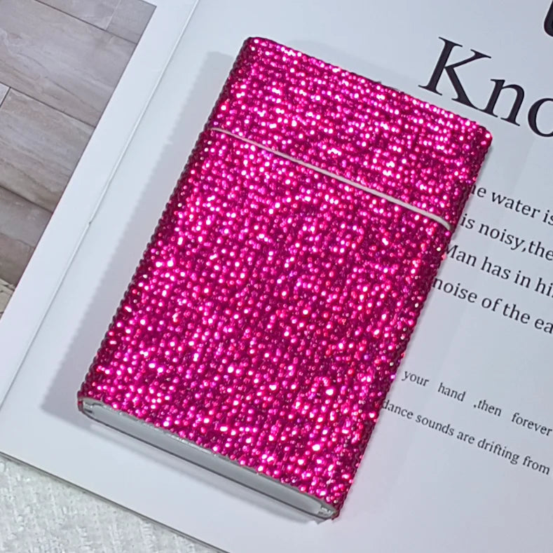 Elegantes personalisiertes Damen Zigarettenetui mit Diamantbesatz