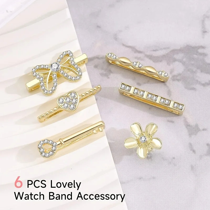 Trendige, skurrile, herzförmige, dekorative Uhrenarmbandschnallen mit Schlüsselmotiv und dekorative Schlaufen im Cartoon-Stil für einen modischen Handgelenk-Akzent-Yabubest - Home & More