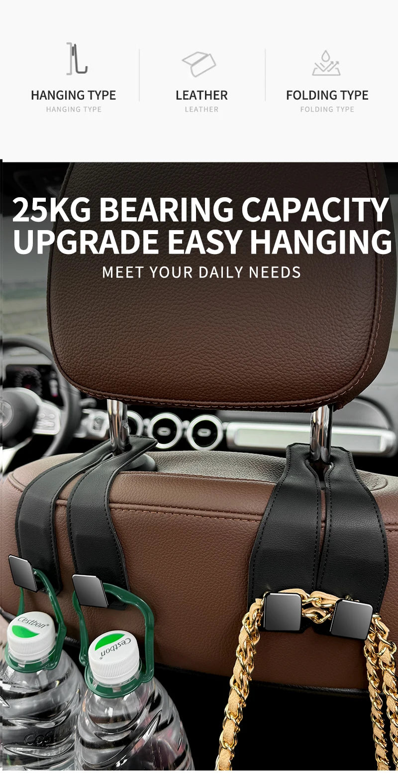 Praktischer Autohaken aus Leder für Sitzorganizer