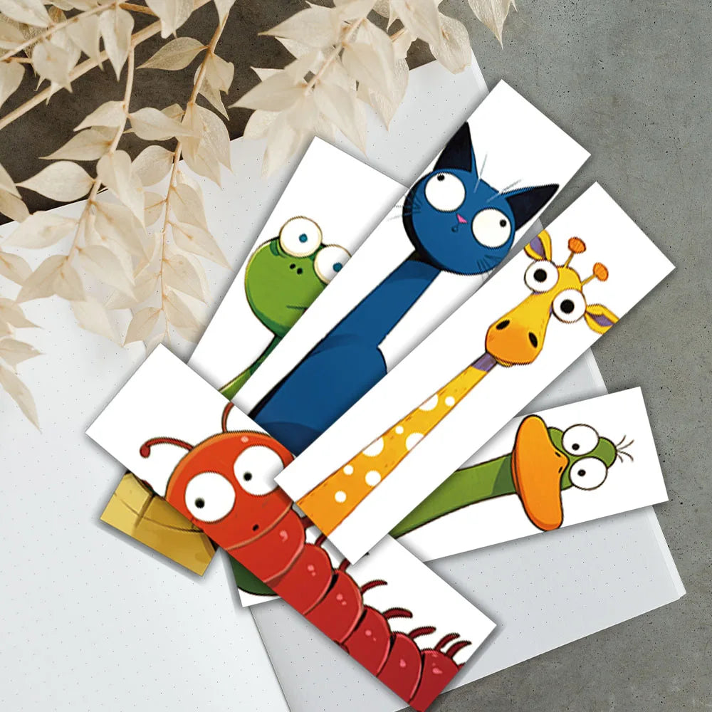 30er Set Lustige Cartoon Tier Lesezeichen aus Papier für Schüler - Leser