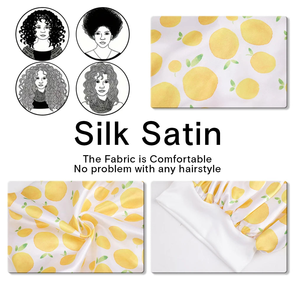 Atmungsaktive Schlafmütze mit Frucht und Tiermotiv für alle Haartypen