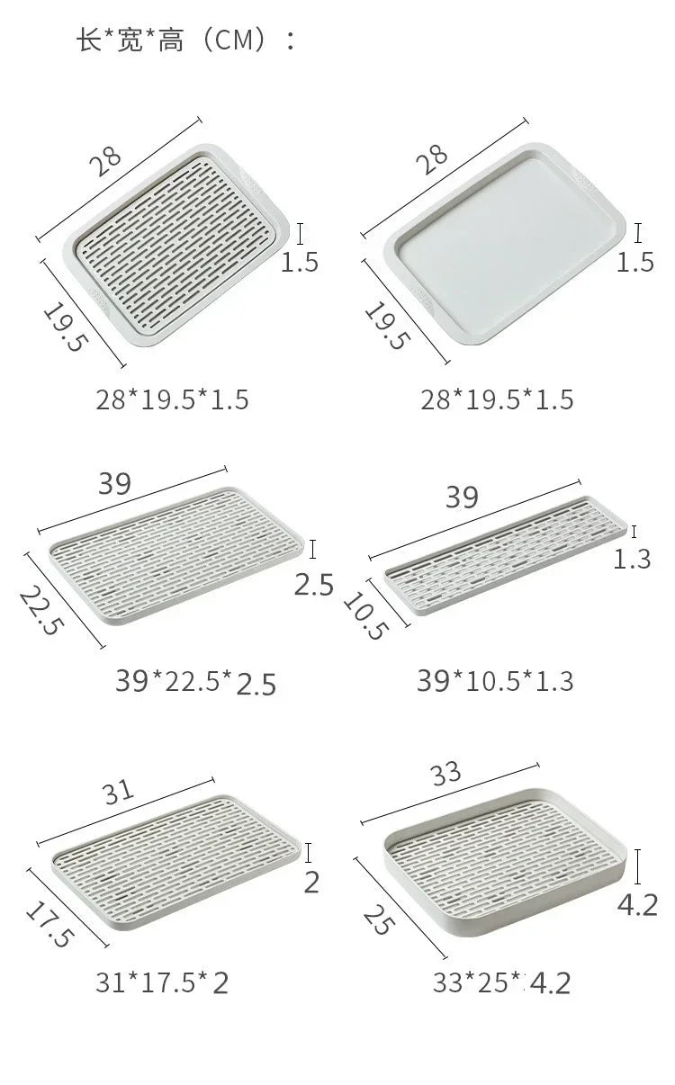 Rechteckiges Serviertablett für Küche Bad Tee Kaffee Obst
