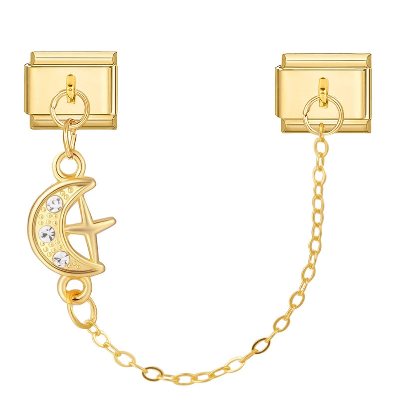 Elegantes Edelstahl Charm Armband mit Zirkon für Frauen