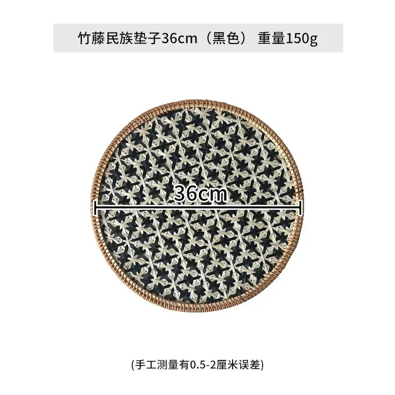 Handgewebtes Rattan Tischset im Böhmischen Stil