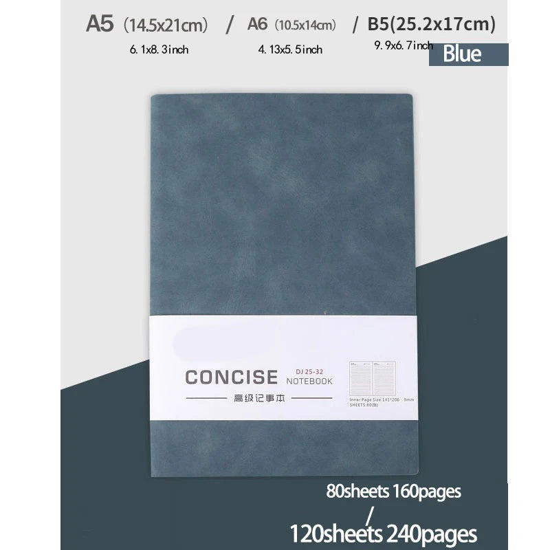 Verdicktes PU Notizbuch A5 A6 B5 | Liniert für Business - Studium Journal