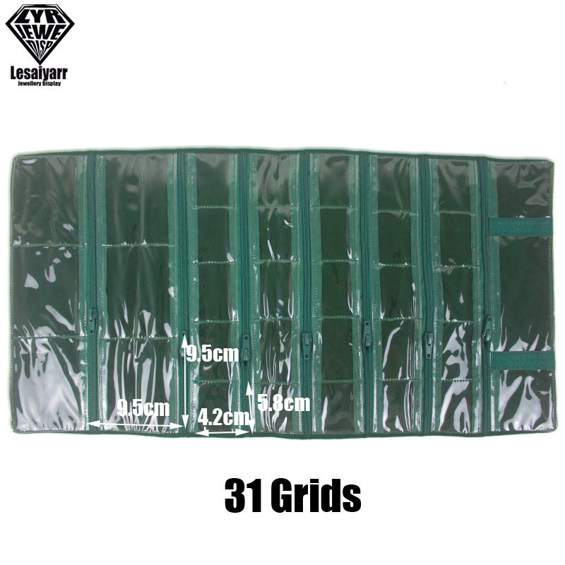 Faltbarer Schmuck Organizer aus Samt mit Reißverschluss für Reisen