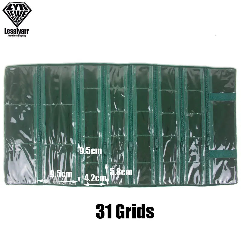 Faltbarer Schmuck Organizer aus Samt mit Reißverschluss für Reisen