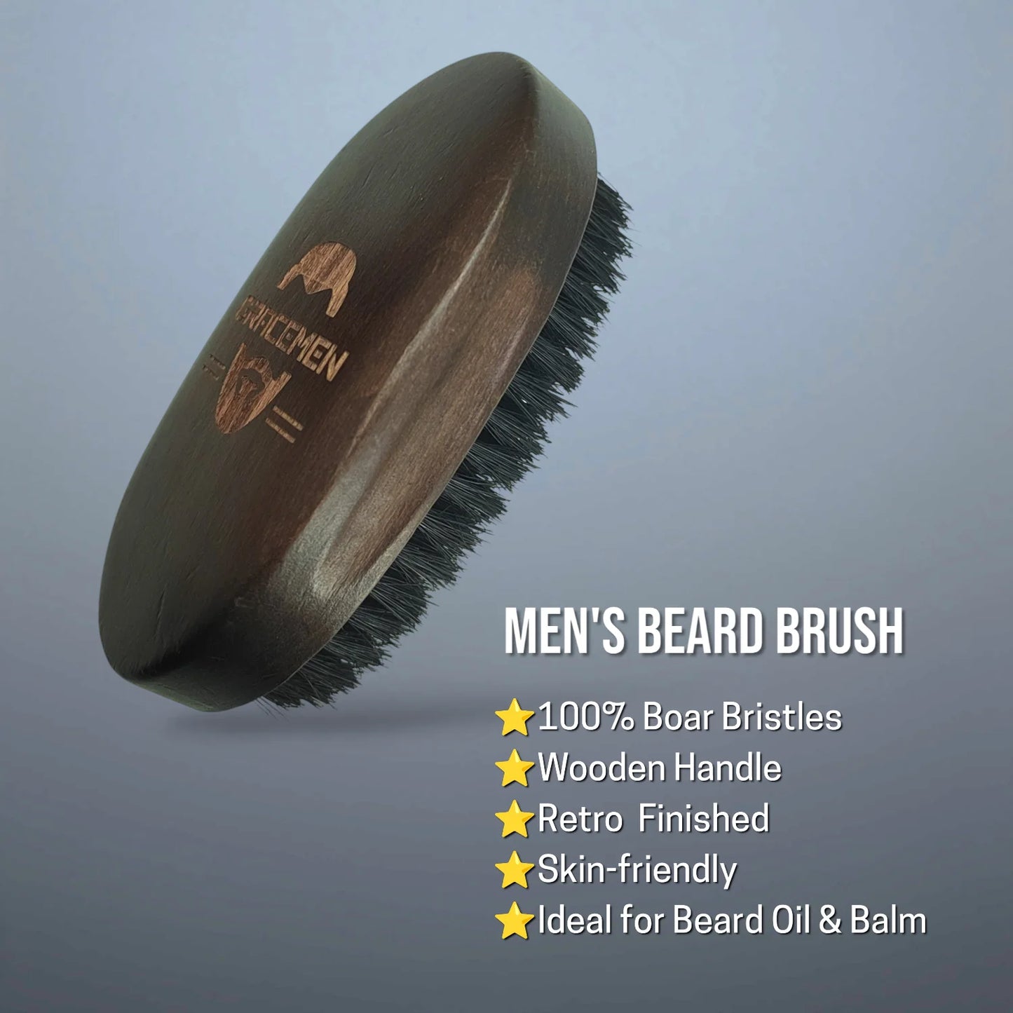 Ovaler Bartkamm mit Wildschweinborsten und Holzgriff-Yabubestshop