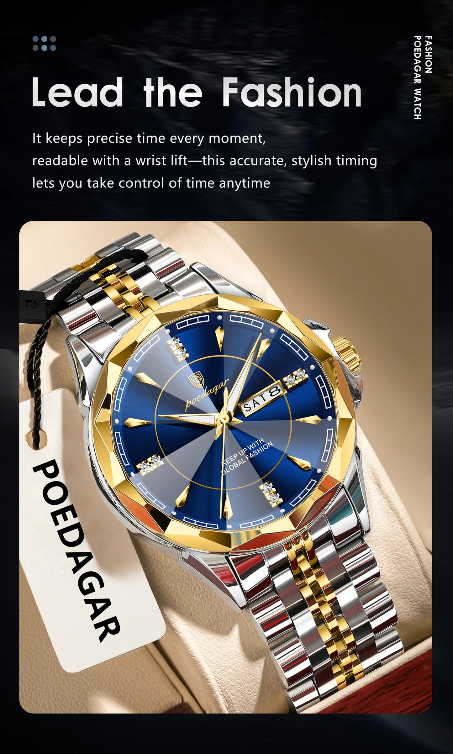 Luxus Herren Quarzuhr Wasserdicht Edelstahl Business Armbanduhr