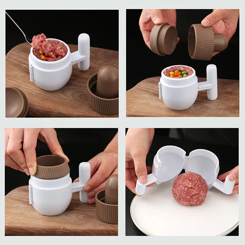 2 teiliger Fleischbällchenformer aus Kunststoff für Küche und DIY-Yabubest - Home & More