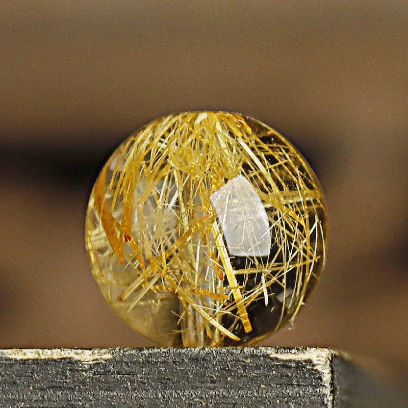 Natürliche goldene runde Haar Kristall Perlen zum Basteln