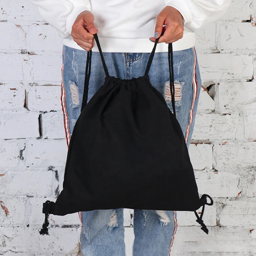 Leichter Kordelzug Rucksack aus Canvas 40x35 cm für Sport - Reisen