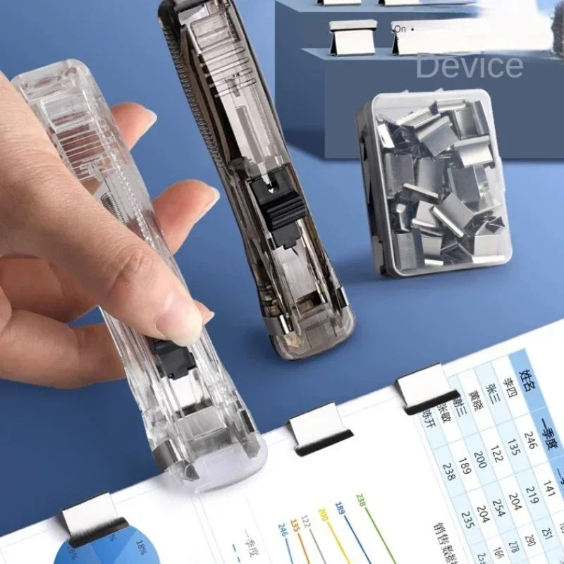 Push-Clip Hefter klammerlos für Dokumente & Notizen - Büro Schule Organizer
