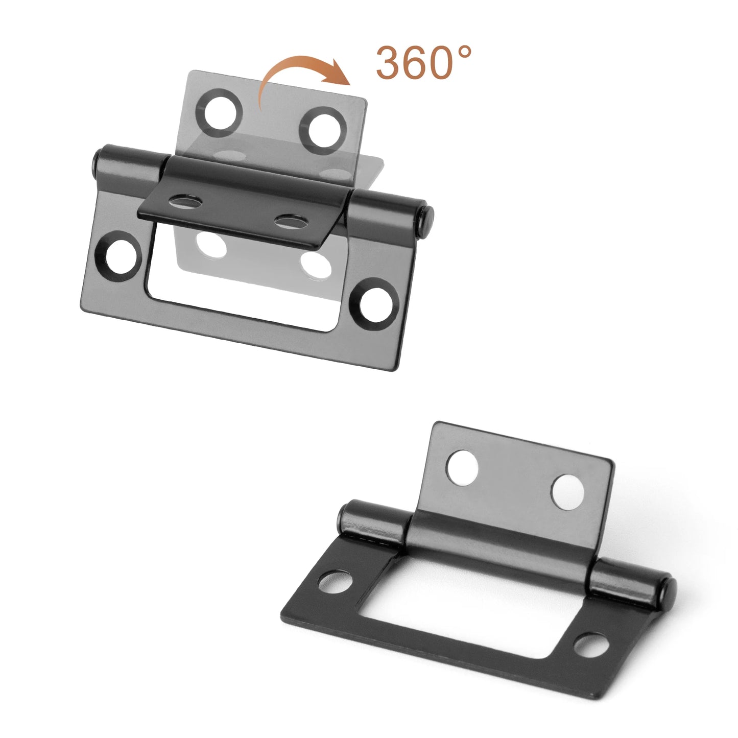 2x 360-Grad Flache Metallscharniere für Schranktüren Fenster Holzkiste