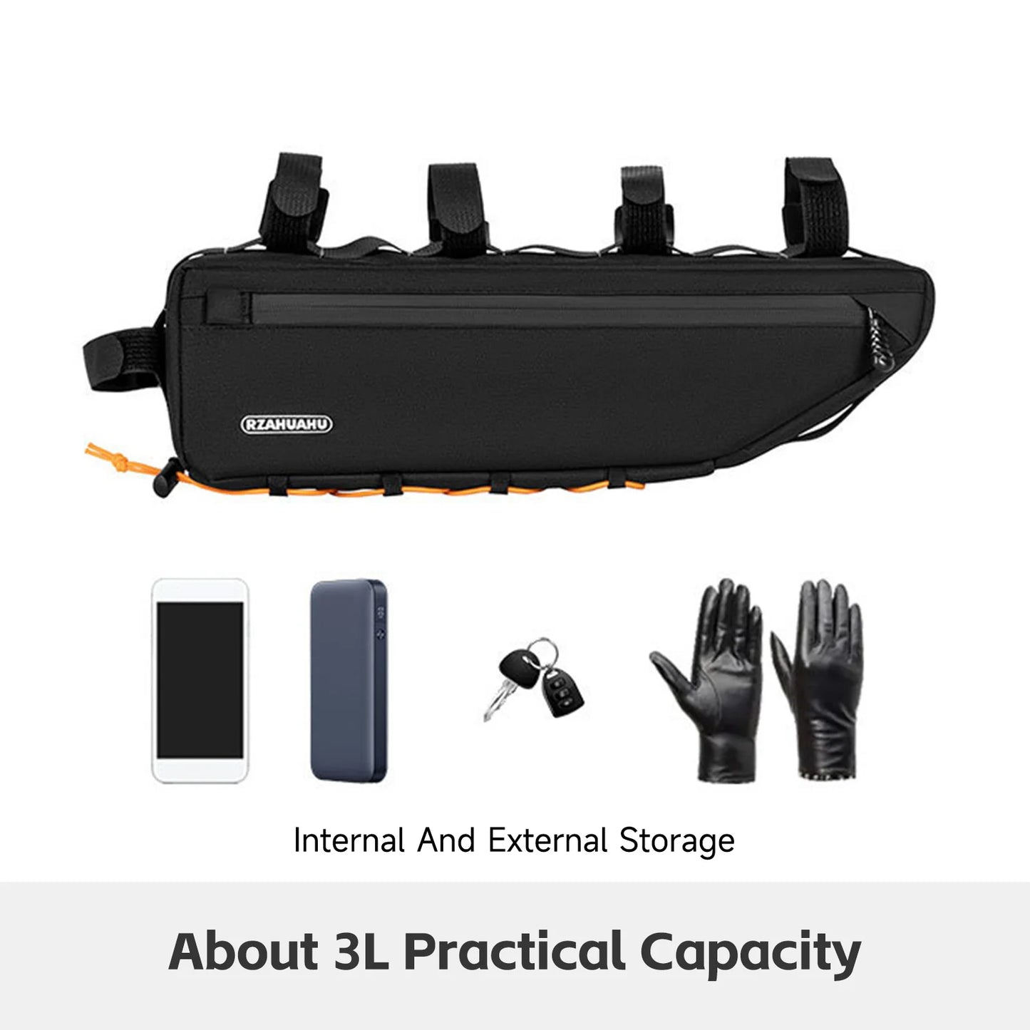 Fahrrad Dreieck Tasche 3L Oberrohr Tasche Wasserdicht Werkzeug Organizer