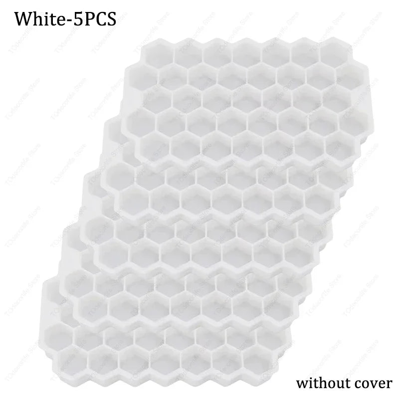 Premium Silikon Eiswürfelformen mit Deckel – Sechseckig, Wiederverwendbar