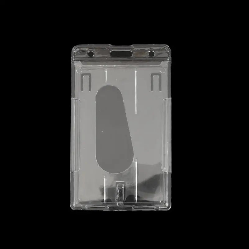 Transparenter Ausweishalter mit Doppelkarten-Slots und Rollclip
