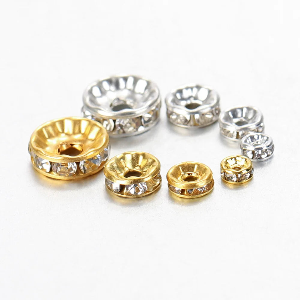 100 Strass-Abstandsperlen für DIY-Schmuck, 4–10 mm-Yabubest - Home & More