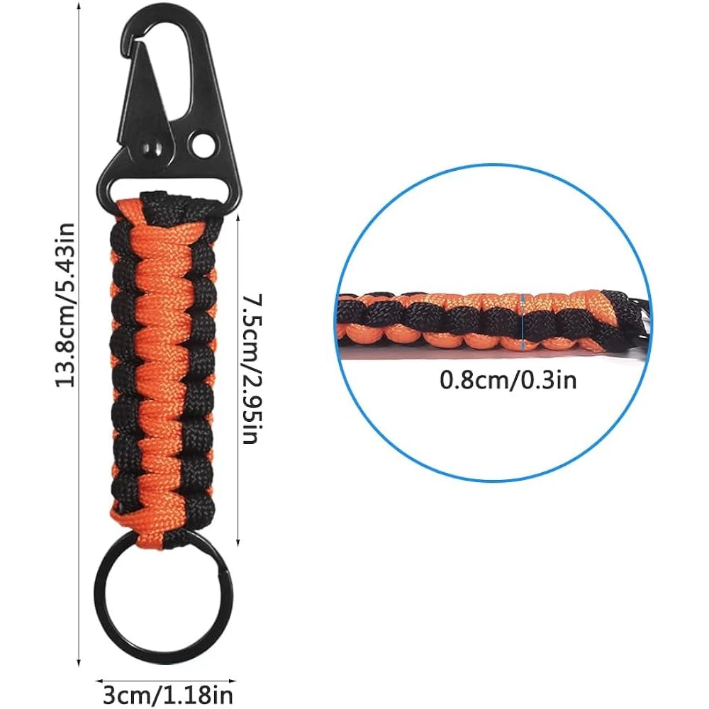 Paracord Schlüsselanhänger mit Karabiner und Survival-Set für Outdoor