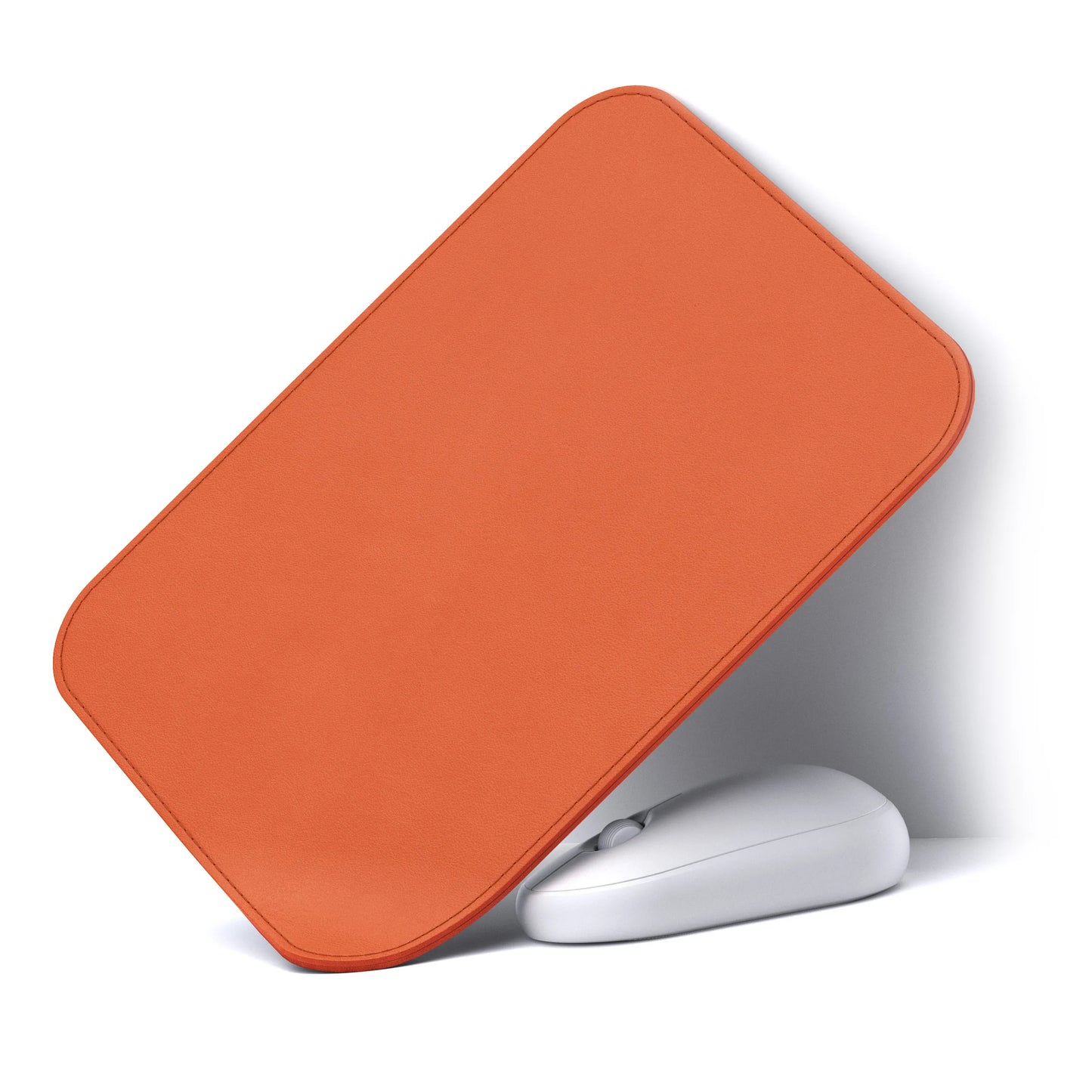 Rutschfestes 4mm PU Leder Mauspad mit genähter Kante