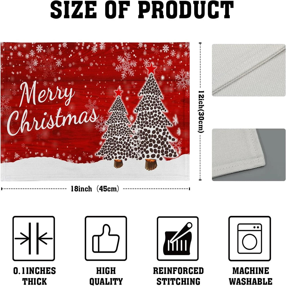 Festliche Tischsets mit Schneeflocken für Weihnachten und Neujahr