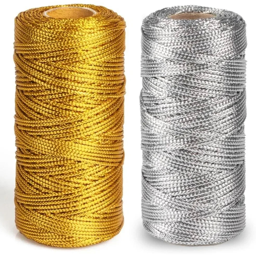 Vielseitige 1,5mm Makramee Schnur Gold Silber für DIY Projekte