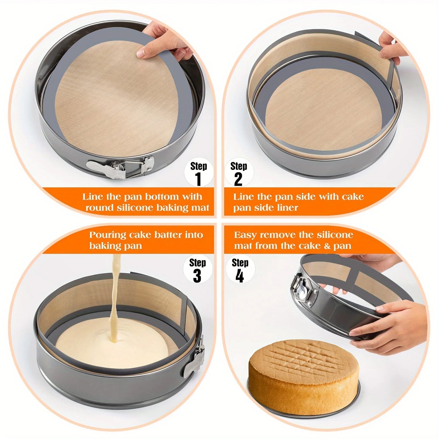 Silikon Backpad für Springform Flachboden verhindert kleben leicht reinigbar