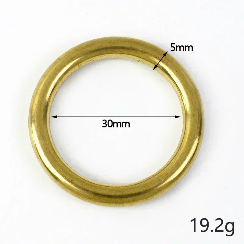 Massiver Messing O-Ring Schnalle 8-51mm für Hundeleine Gurtband 2/5/10 Stk.