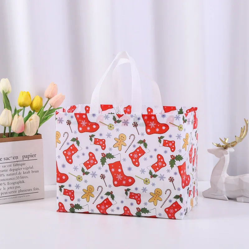 5er Set Weihnachtsgeschenktaschen mit festlichen Motiven