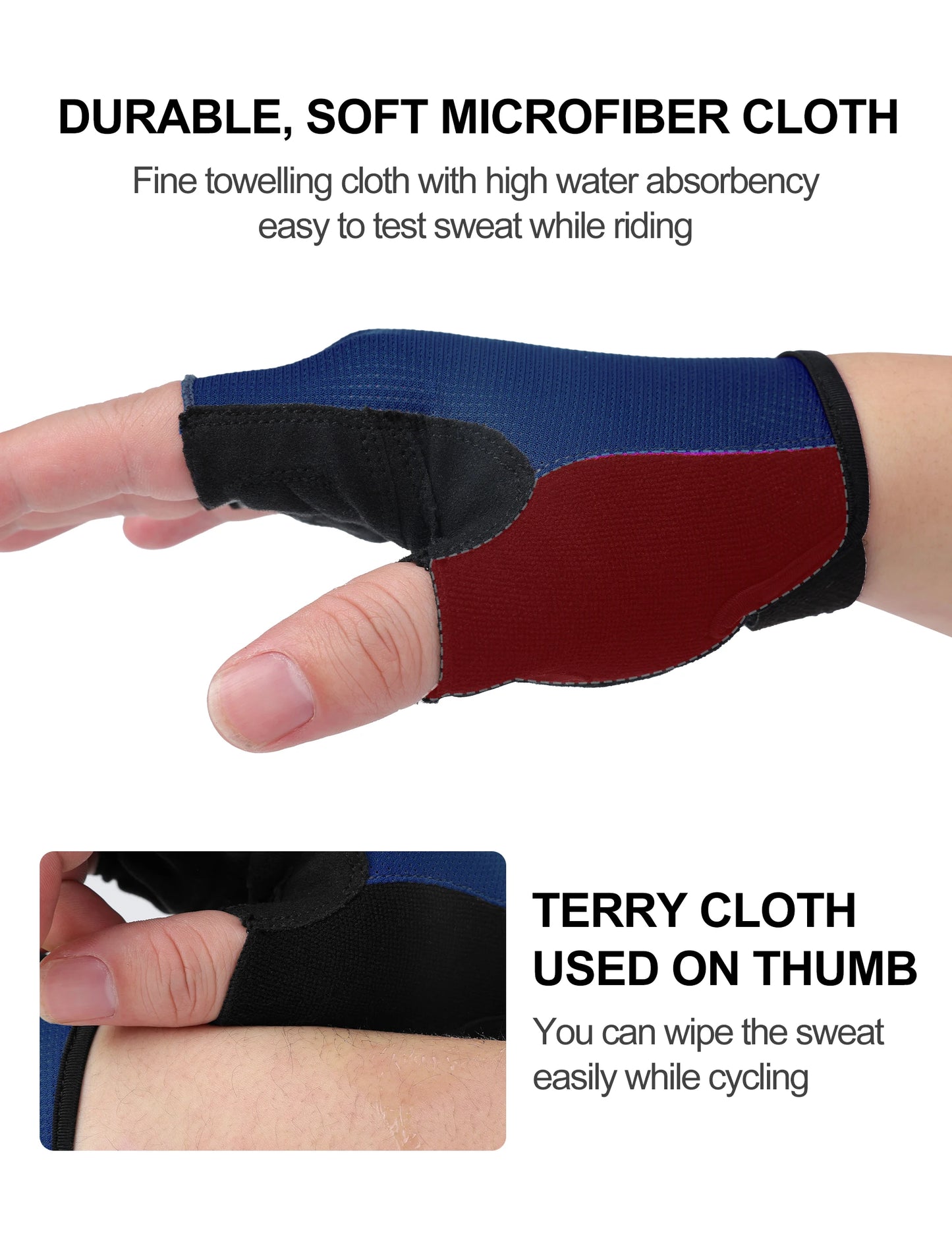 Halbfinger Fahrradhandschuhe Rutschfest Stoßdämpfung Atmungsaktiv Unisex