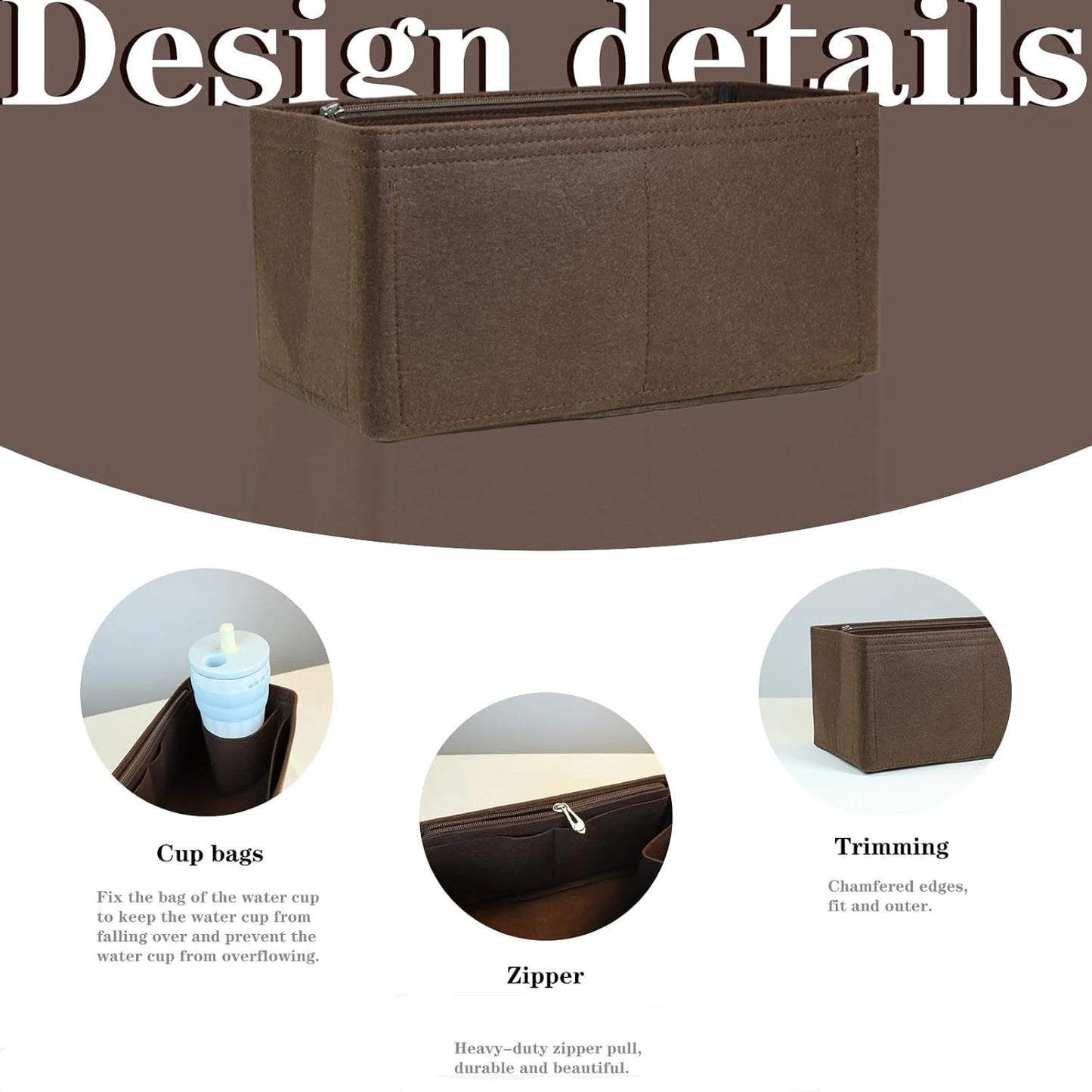 Praktischer Geldbörsen Organizer Einsatz aus Filz für Handtaschen