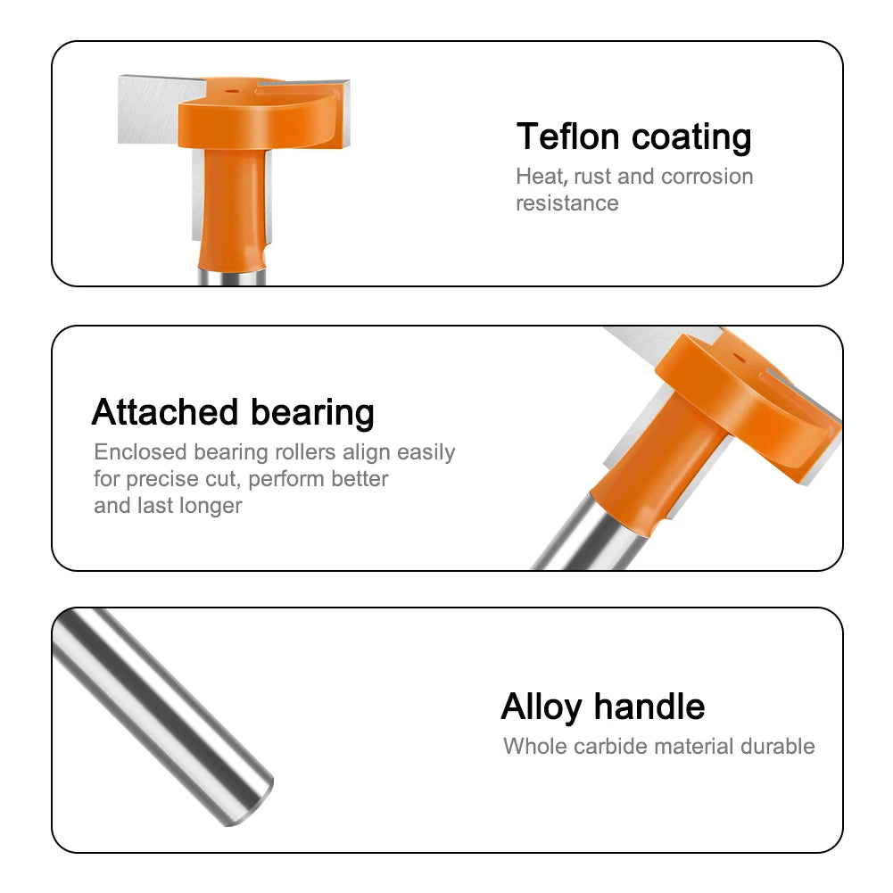 8mm Schaft Gerade Kante T-Router Bit für präzises Schlitzen