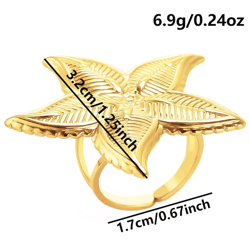 6 teiliges Edelstahlring Set mit Meeresmotiven für Frauen und Männer