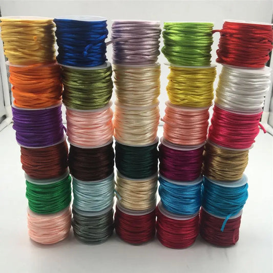 2mm Satinband geflochten Seide Makramee Seil für DIY Armbänder