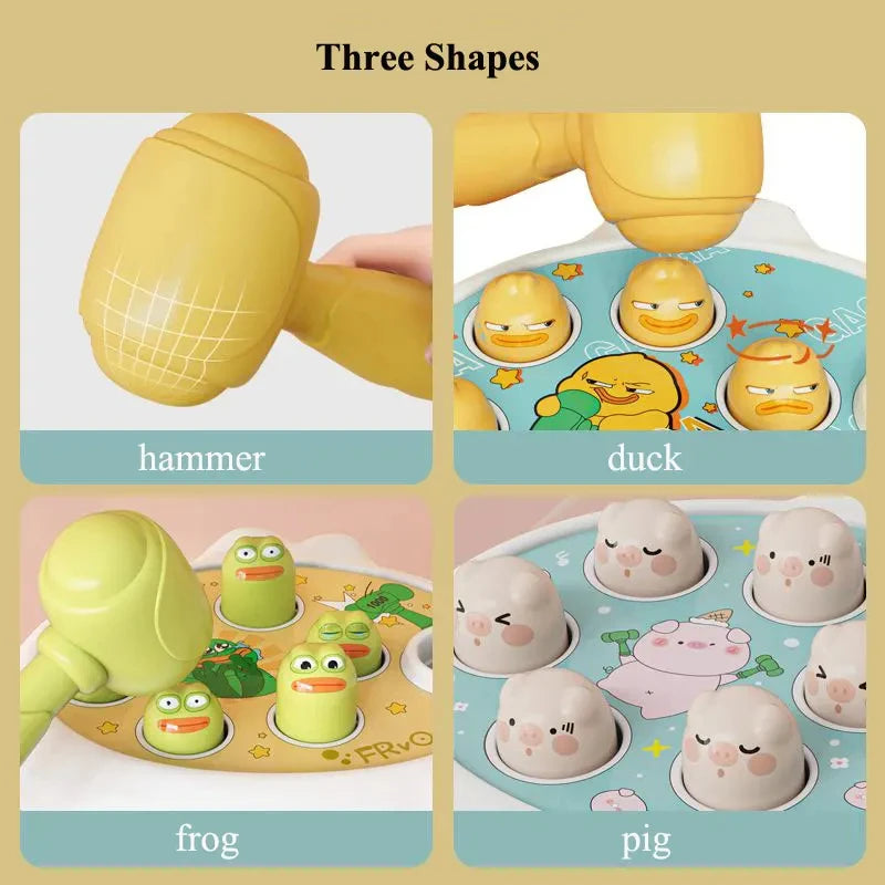 Montessori Lernpuzzle mit Ente, Frosch - Schwein – Fördert Motorik - Spaß