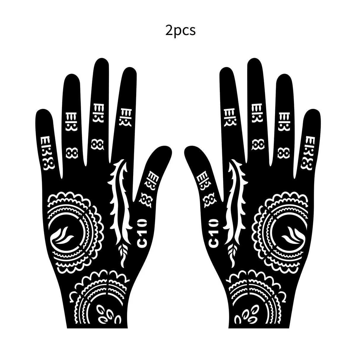 Wiederverwendbare Henna Tattoo Schablonen Blume für Hand und Finger