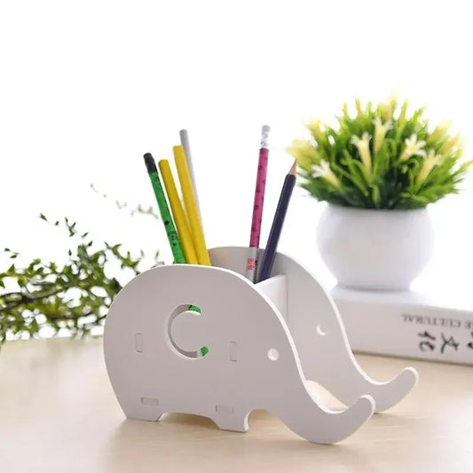 Holz Penrack und Handy Halter Elefanten Design für Home Office