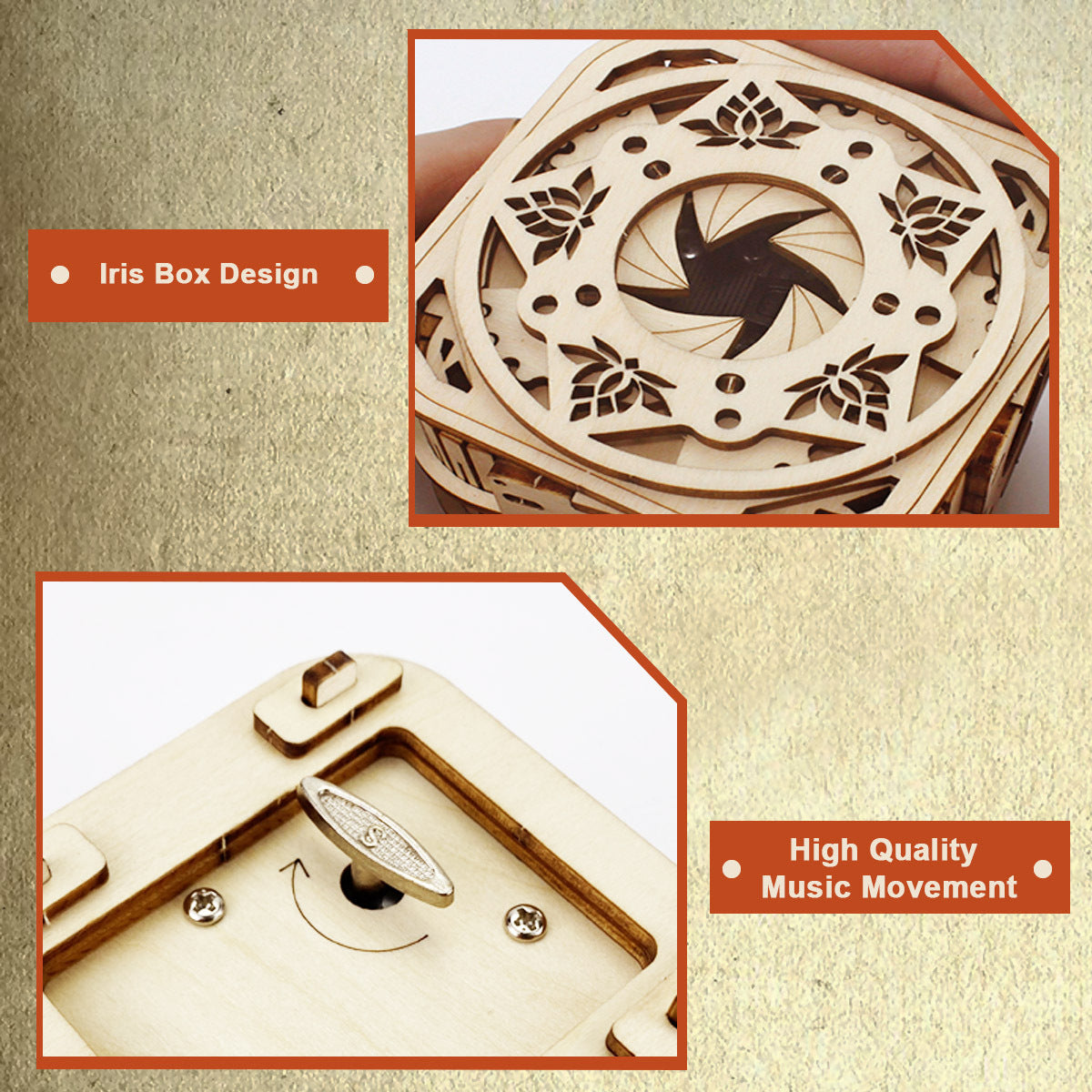 3D Holzbaukasten Spieluhr Bausatz für Kinder und Erwachsene