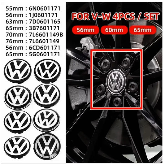 4er Radnabenkappen Set 55 56 60 63 65 70 mm ABS Aluminium