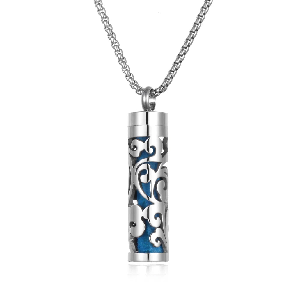 Edelstahl Aromatherapie Diffusor Halskette mit Liebe Motiv