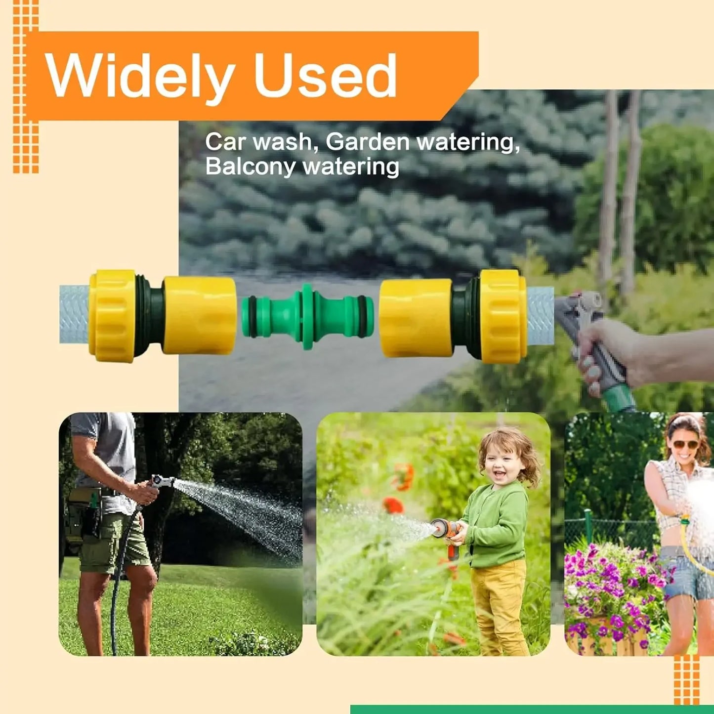 Schneller Kunststoff Extender für Gartenschläuche ½, ¾ - 1 – 5er Set