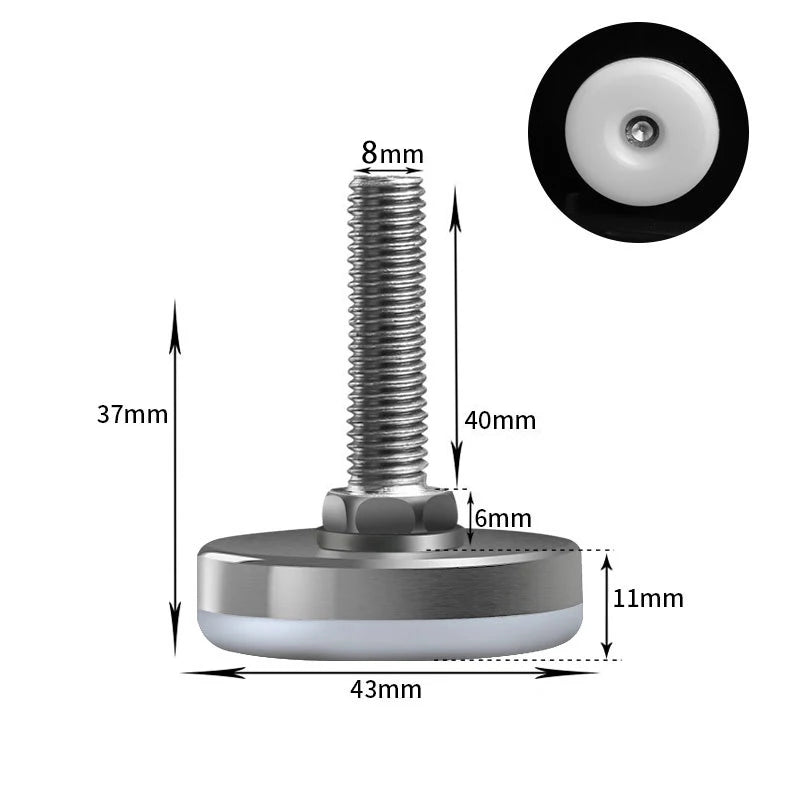 Edelstahl Möbelfüße verstellbar Nylon Nivellierfüße für Möbel stabil