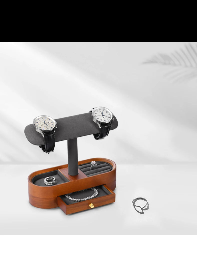 Praktischer Schmuck Organizer aus Holz mit vielseitigen Haltern